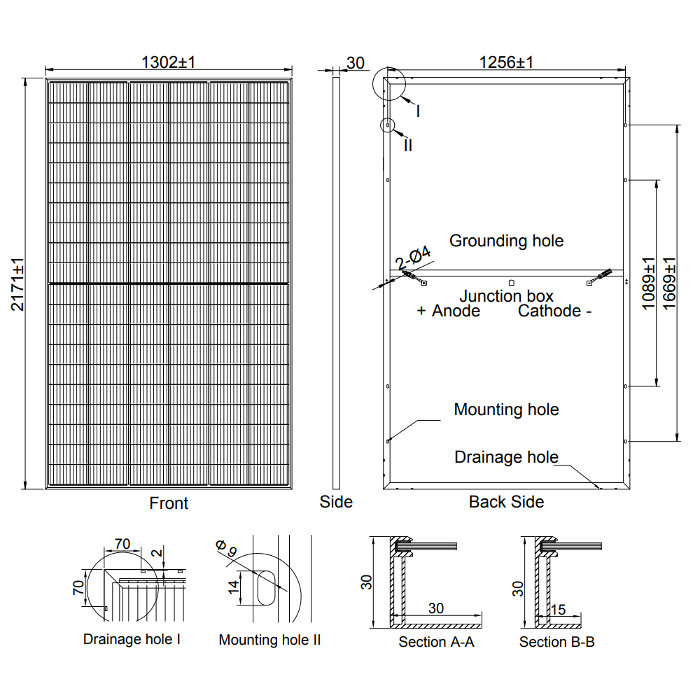AE SOLAR, AE-ME-120E, Black Monofacial Monocrystalline PERC half-cut cells 590Wp Solar Panel