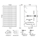 AE SOLAR, AE-BMC-60E, Black Monofacial Monocrystalline PERC half-cut cells 405Wp Solar Panel