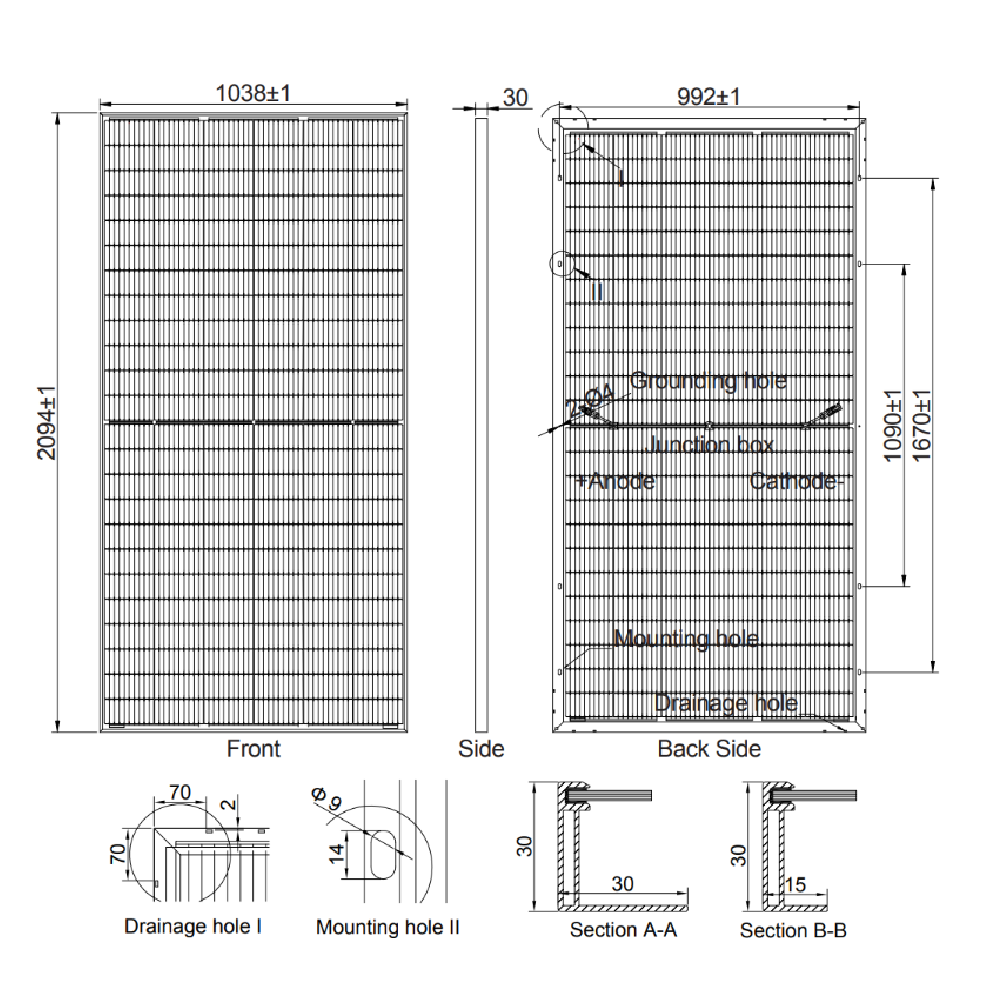 AE SOLAR, AE-MC-144BS, Standard Bifacial Monocrystalline PERC half-cut cells 435Wp Solar Panel
