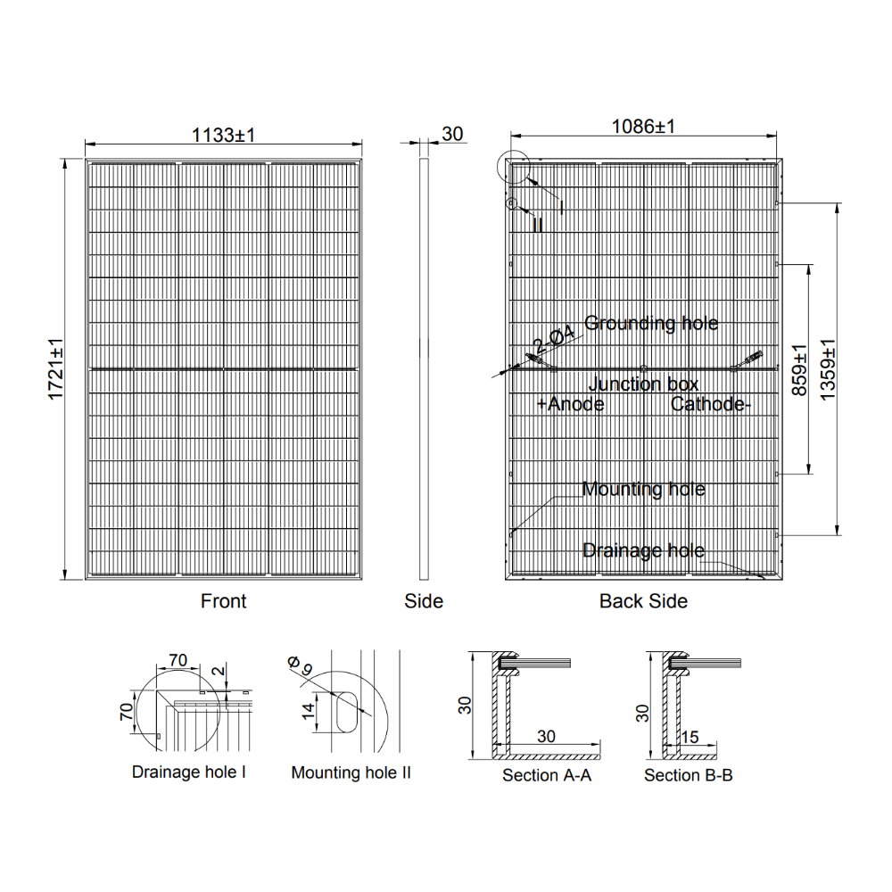 AE SOLAR, AE-MD-108BD, Standard Bifacial Monocrystalline PERC half-cut cells 400Wp Solar Panel