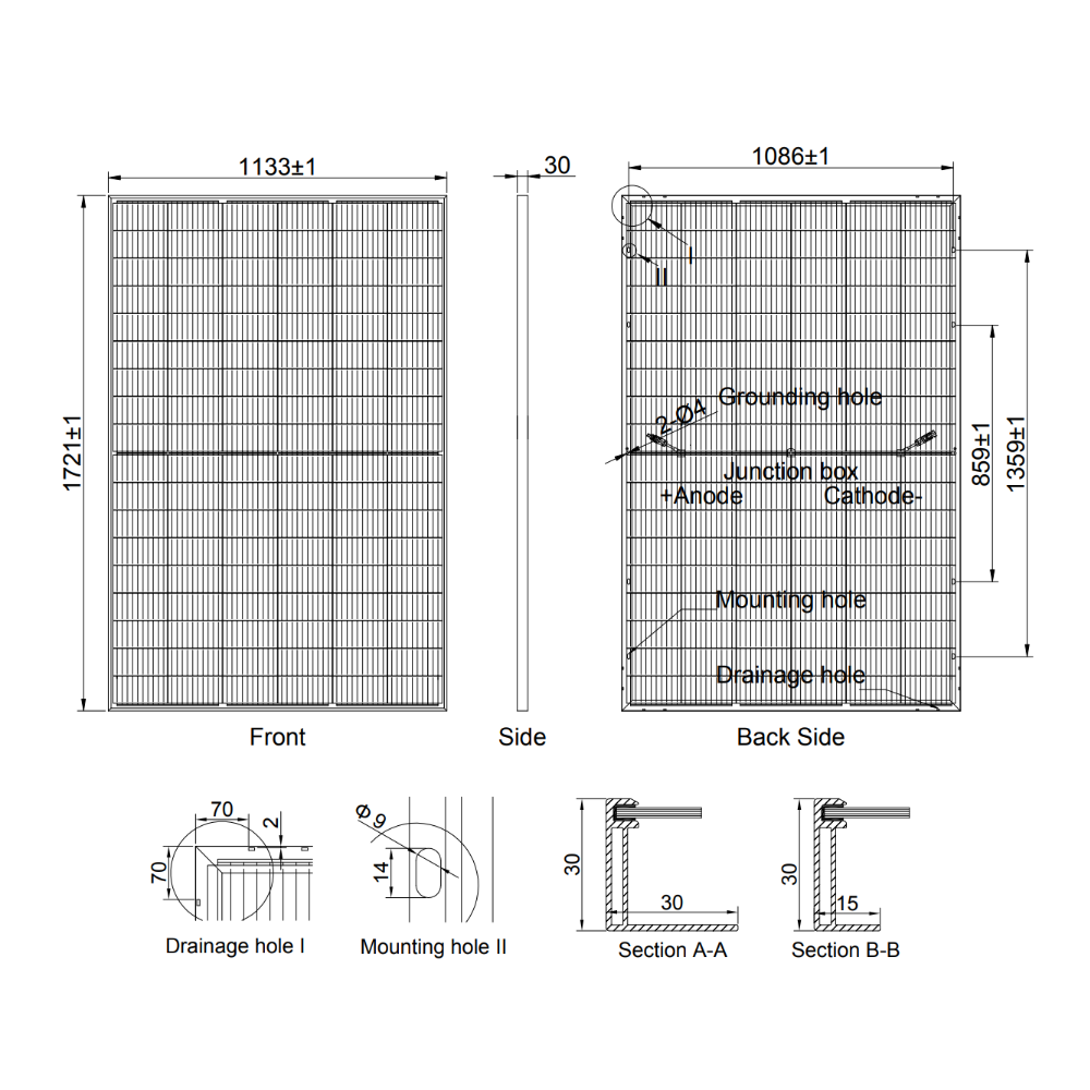 AE SOLAR, AE-MD-108BS, Standard Bifacial Monocrystalline PERC half-cut cells 410Wp Solar Panel