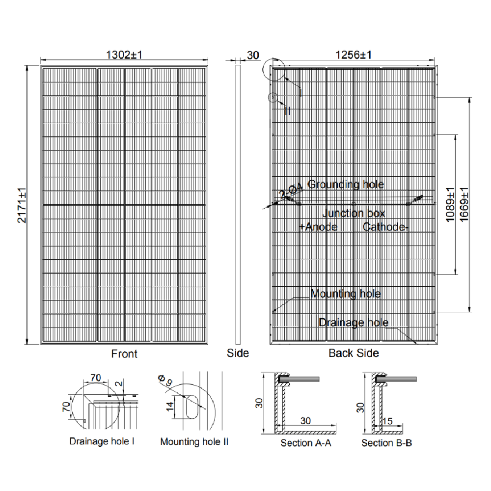 AE SOLAR, AE-ME-120BD, Standard Bifacial Monocrystalline PERC half-cut cells 585Wp Solar Panel