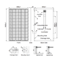 AE SOLAR, AE-MB60, Standard Monofacial Monocrystalline PERC half-cut cells 320Wp Solar Panel