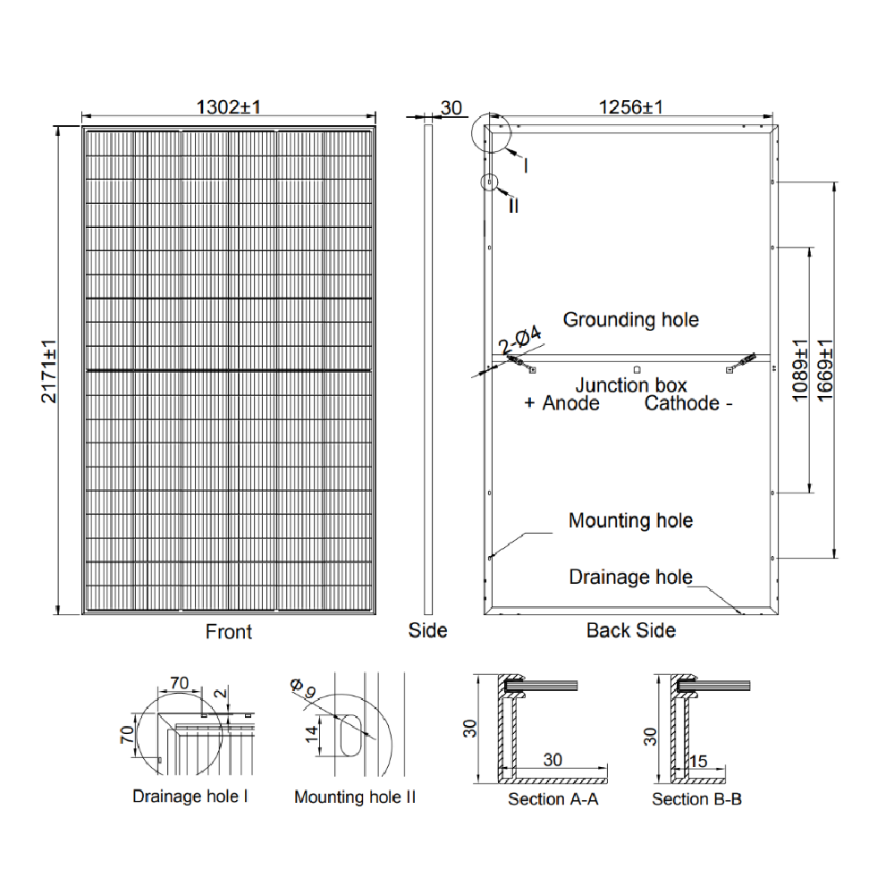 AE SOLAR, AE-ME-120, Standard Monofacial Monocrystalline PERC half-cut cells 595Wp Solar Panel