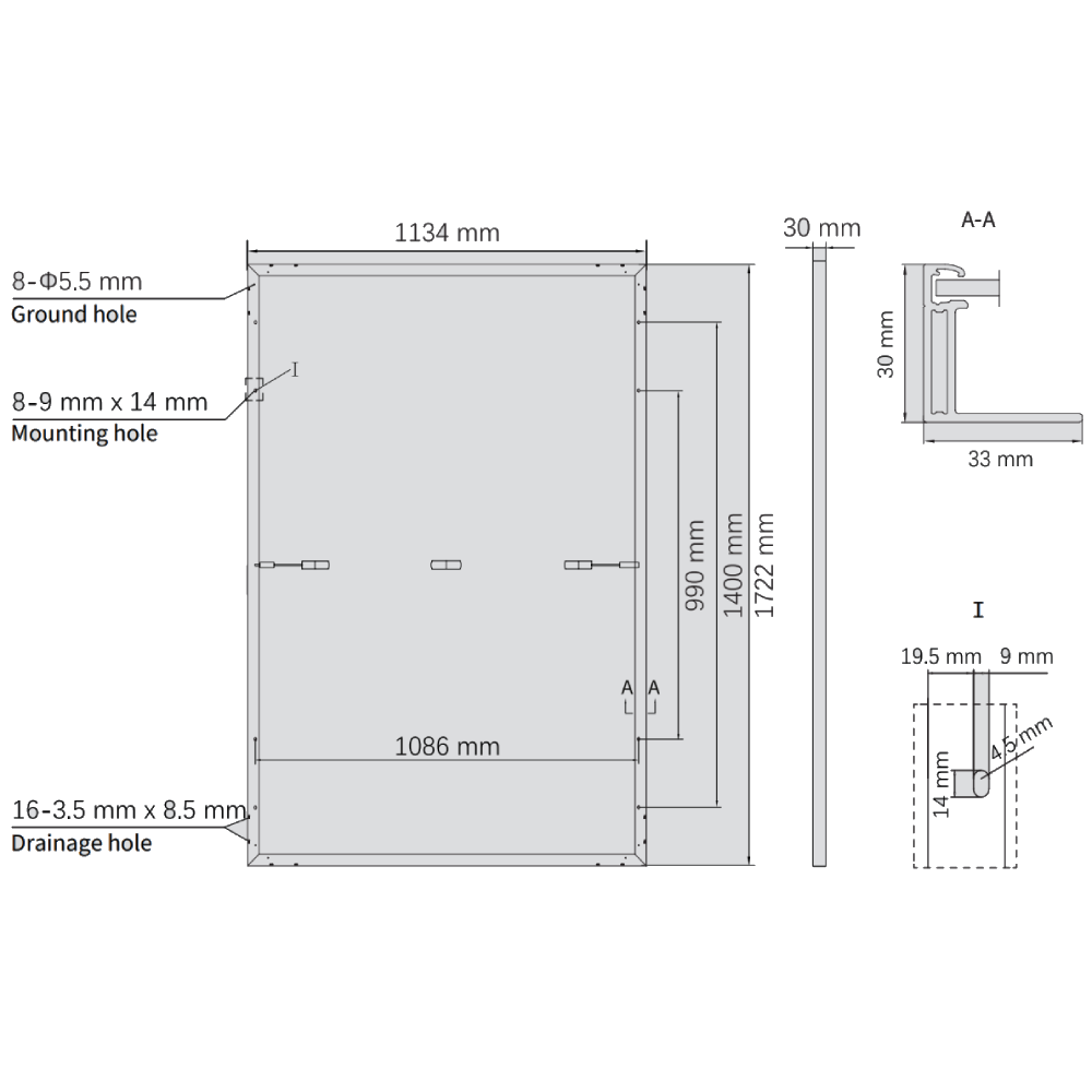 ASTRONERGY, CHSM54N-HC182-415W, Standard Monofacial Monocrystalline PERC half-cut cells 415Wp Solar Panel