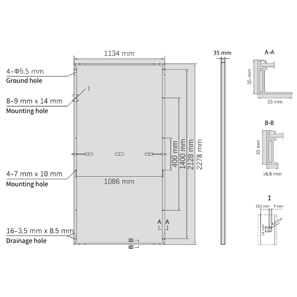 ASTRONERGY, CHSM72M-HC182-540W, Standard Monofacial Monocrystalline PERC half-cut cells 540Wp Solar Panel