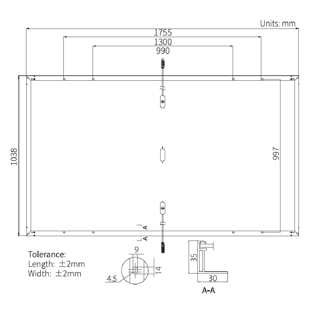 LONGI, LR4-60HPB-355W, Standard MonofacialMonocrystalline Half-cut Cell 355Wp
