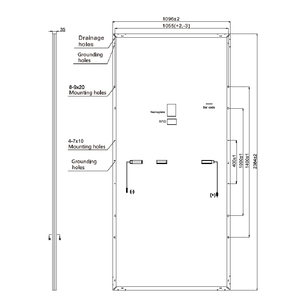RISEN ENERGY, RSM110-8-540M, Standard Monofacial Monocrystalline PERC half-cut cells 540Wp Solar Panel