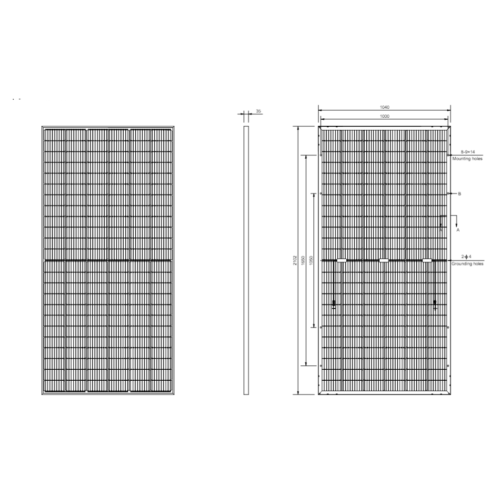 AMERISOLAR, AS-6M144-BHC-450W, Standard Bifacial Monocrystalline PERC 450Wp Solar Panel
