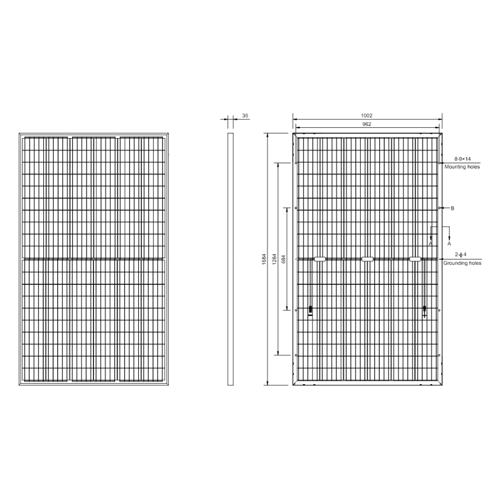 AMERISOLAR, AS-6M30-BHC-340W, Standard Bifacial Monocrystalline PERC 340Wp Solar Panel