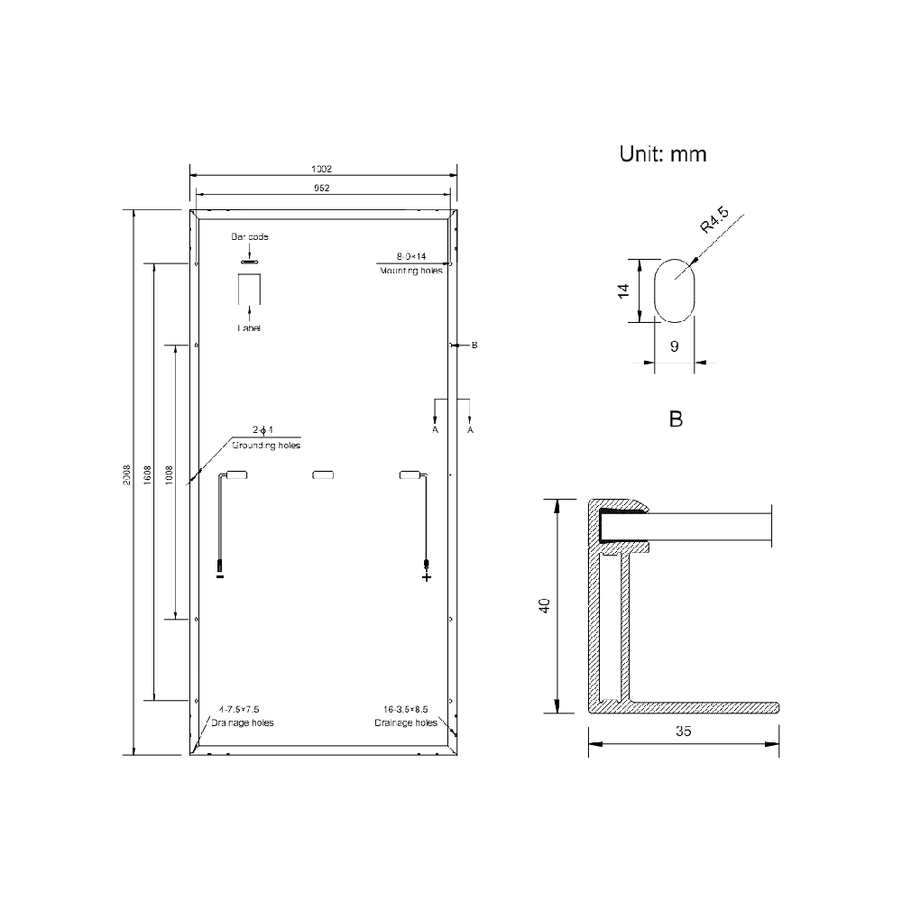 AMERISOLAR, AS-6M-HC-BLACK-380W, Standard Monofacial Monocrystalline PERC 380Wp Solar Panel