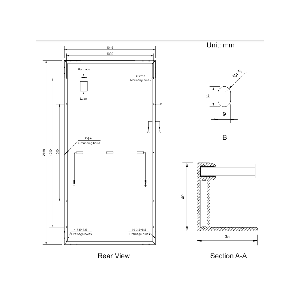 AMERISOLAR, AS-6M144-HC-BLACK-440W, Standard Monofacial Monocrystalline PERC 440Wp Solar Panel