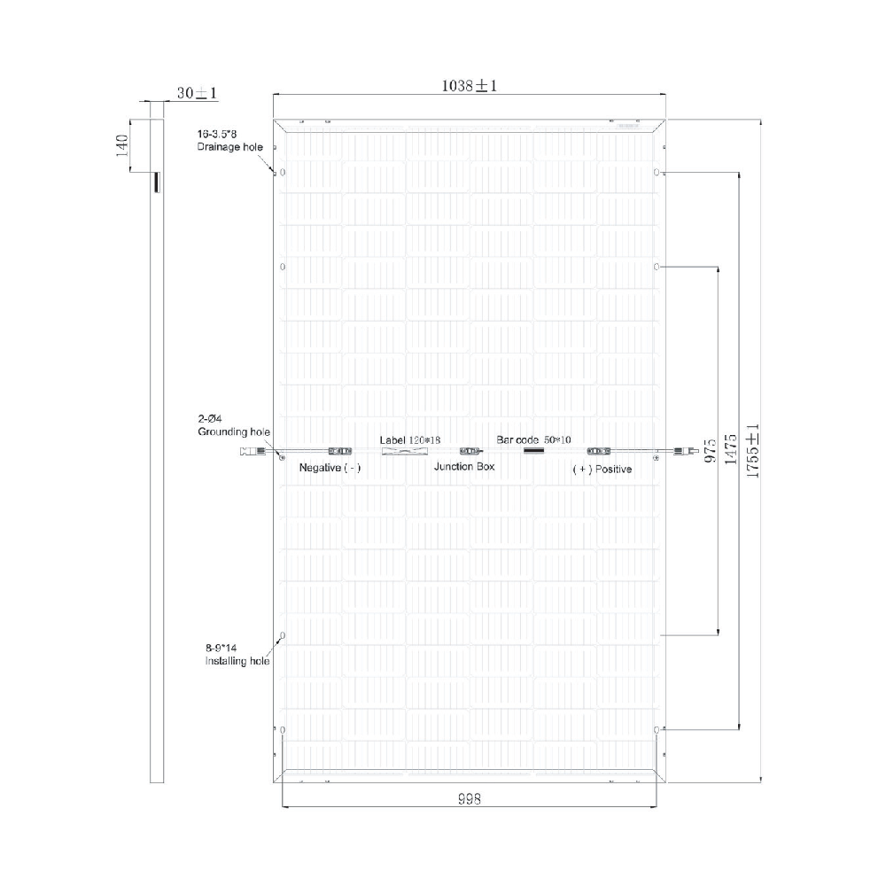 SUNPRO POWER, SP-120DSXXX-395W, Standard Bifacial Monocrystalline Mono-Crystalline 395Wp Solar Panel