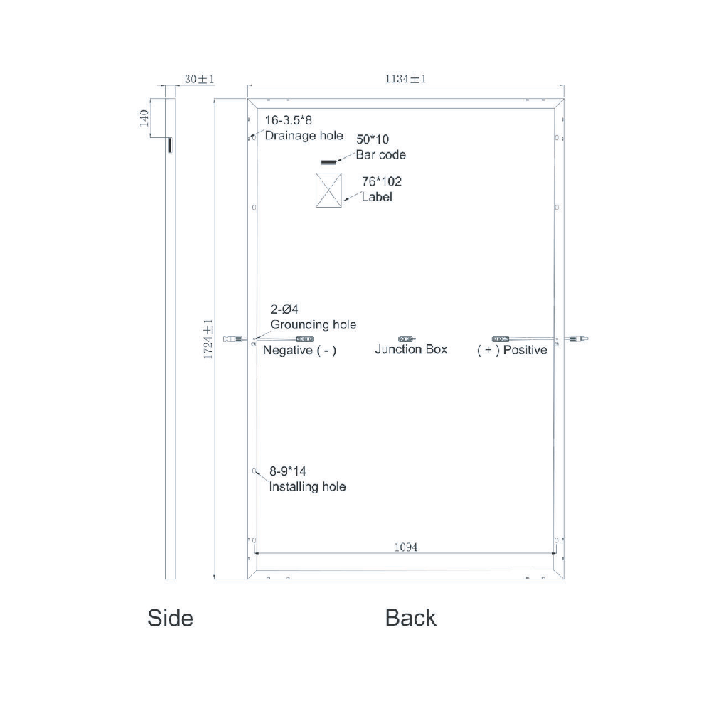 SUNPRO POWER, SPxxx-108M10-410W, Standard Monofacial Monocrystalline Mono-Crystalline PERC 410Wp Solar Panel