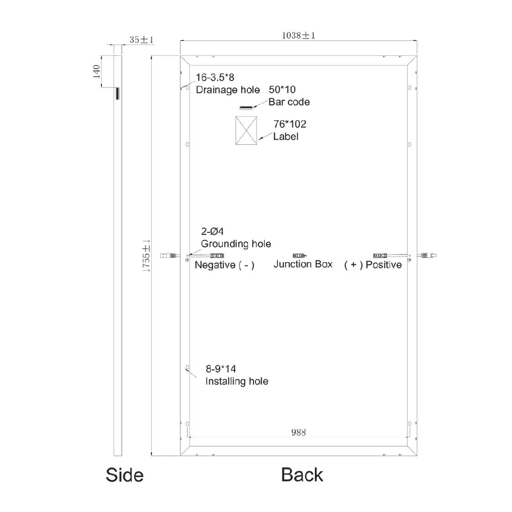 SUNPRO POWER, SPxxx-120M-385W, Standard Monofacial Monocrystalline Mono-Crystalline PERC 385Wp Solar Panel