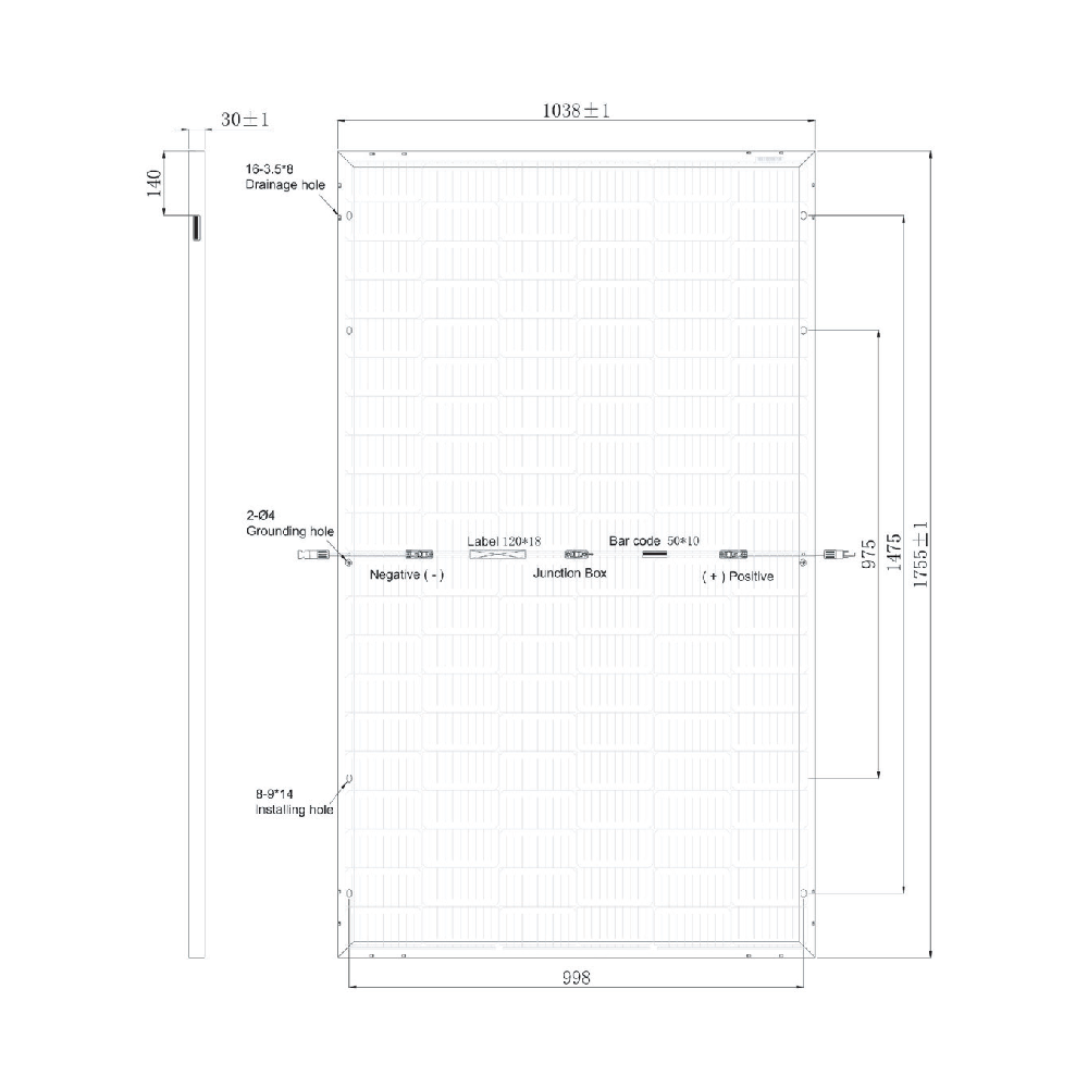 SUNPRO POWER, SP-120DSNXXX-395W, Standard Bifacial Monocrystalline Mono-Crystalline 395Wp Solar Panel