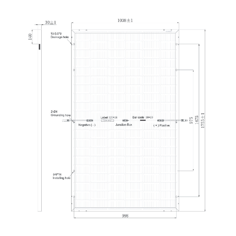 SUNPRO POWER, SP-120DSXXX-385W, Standard Bifacial Monocrystalline Mono-Crystalline 385Wp Solar Panel