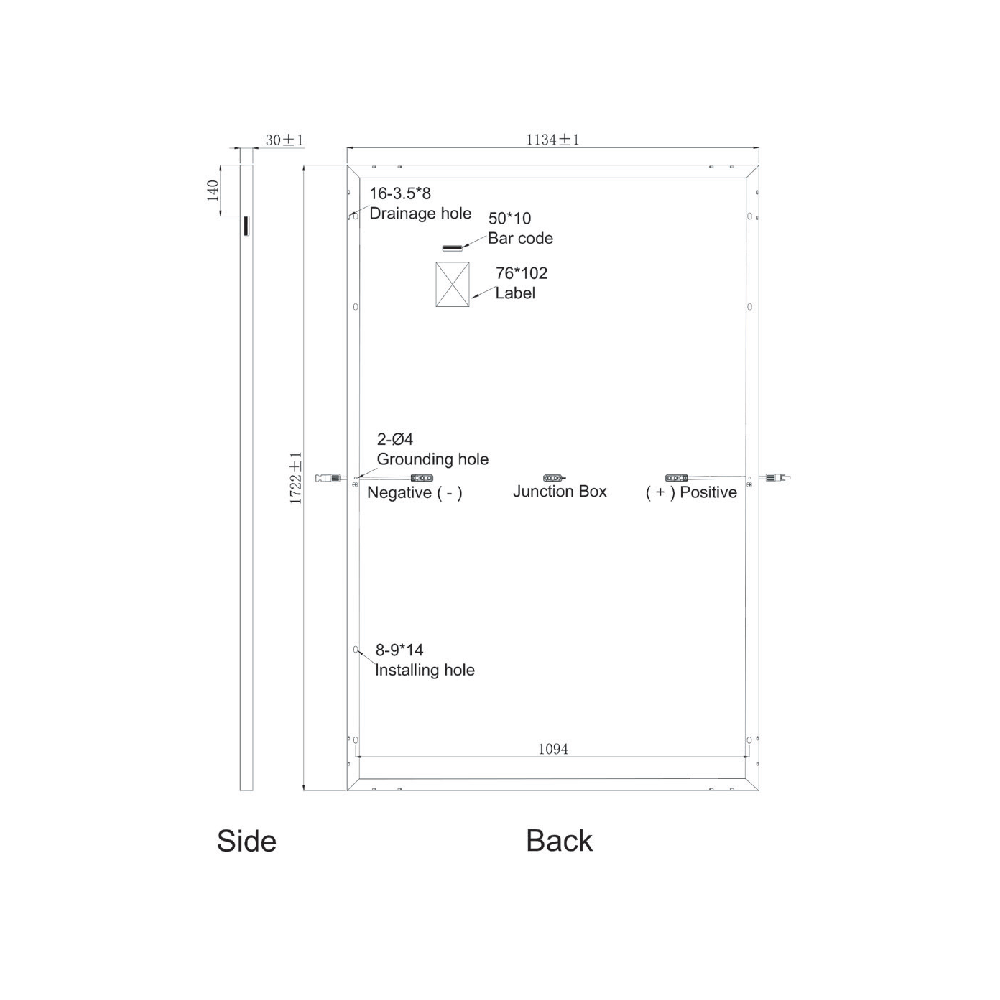 SUNPRO POWER, SPxxx-108M10-410W, Standard Monofacial Monocrystalline Mono-Crystalline PERC 410Wp Solar Panel