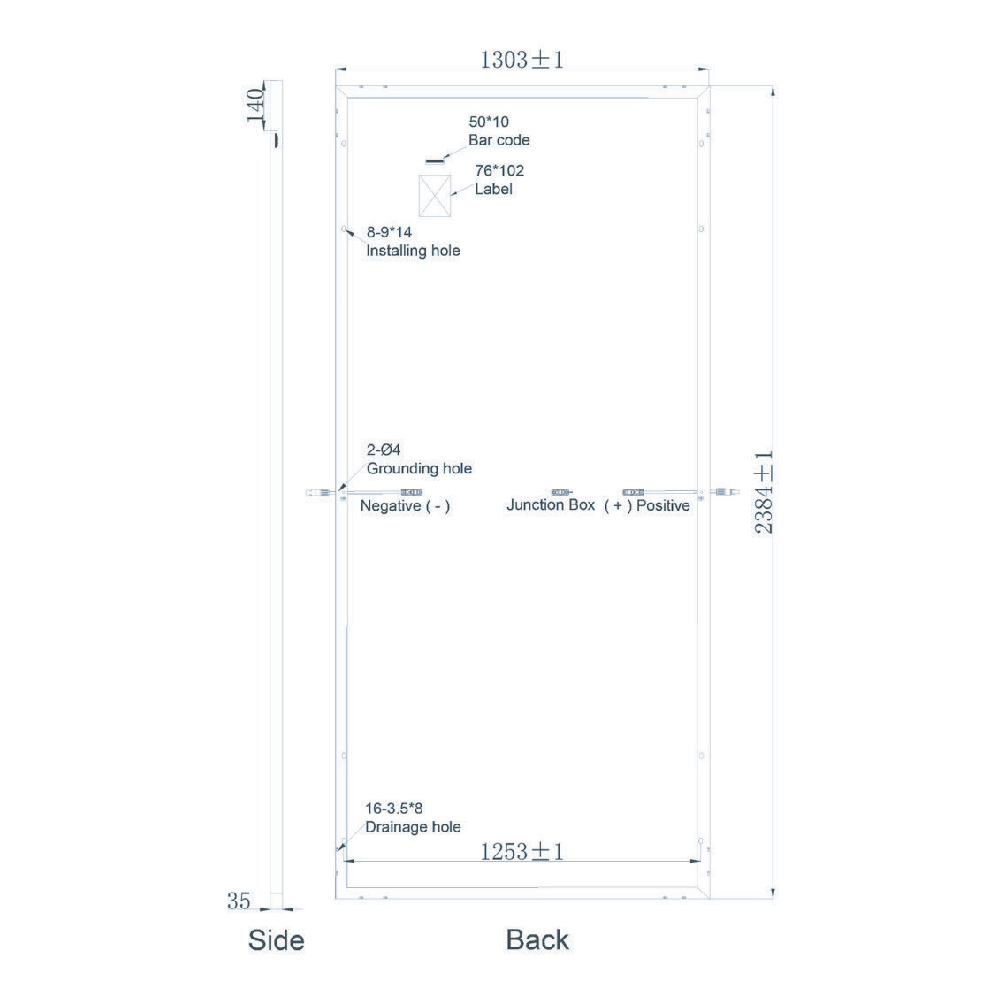 SUNPRO POWER, SPxxx-132M12-665W, Standard Monofacial Monocrystalline Mono-Crystalline PERC 665Wp Solar Panel