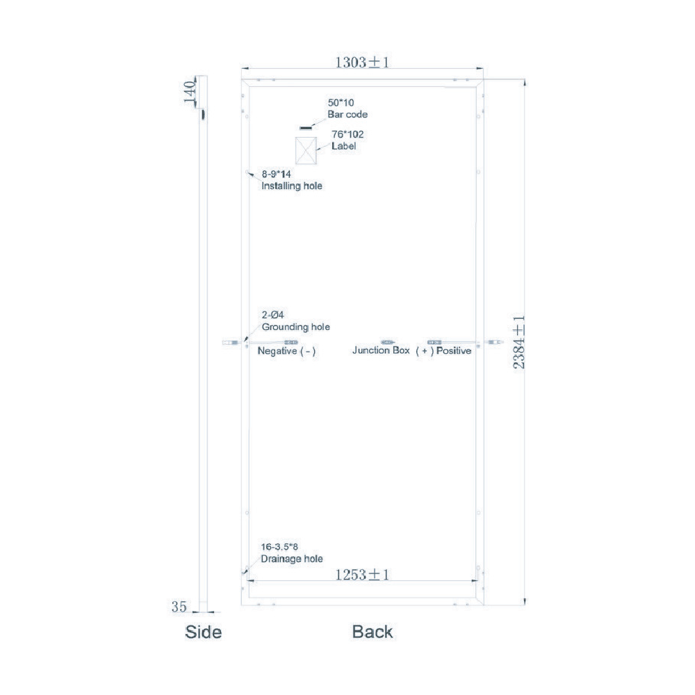 SUNPRO POWER, SPxxx-132M12-645W, Standard Bifacial Monocrystalline Mono-Crystalline PERC 645Wp Solar Panel