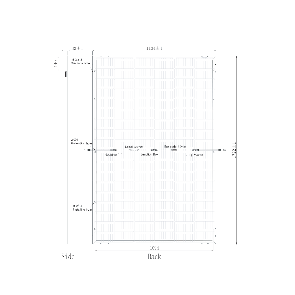 SUNPRO POWER, SPDGxxx-108M10-405W, Standard Bifacial Monocrystalline Mono-Crystalline PERC 405Wp Solar Panel