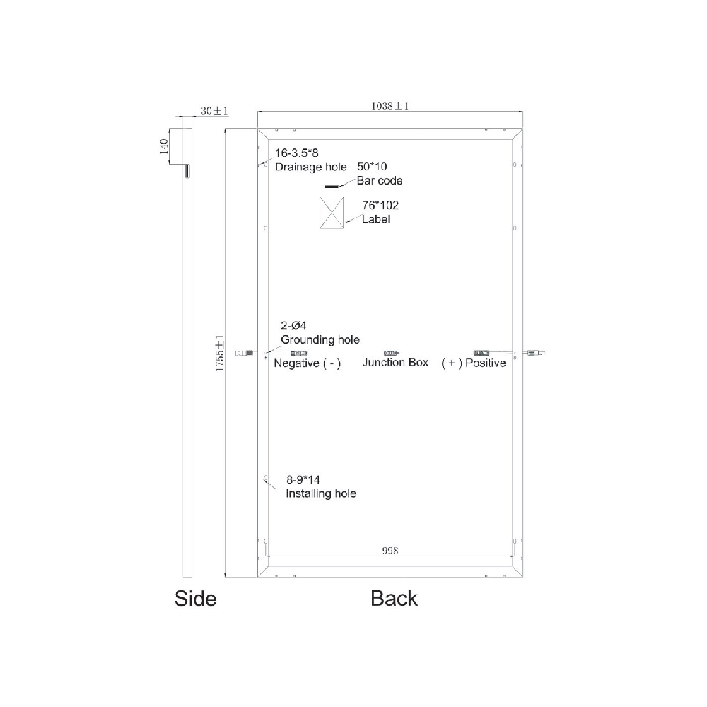 SUNPRO POWER, SPxxx-120M-370W, Standard Monofacial Monocrystalline Mono-Crystalline PERC 370Wp Solar Panel