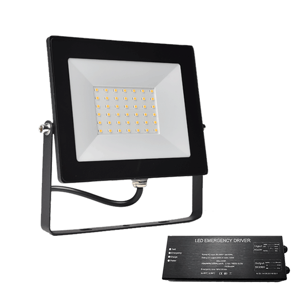 ELMARK 98HELIOS30E, STELLAR HELIOS LED FLOODLIGHT 30W 5000-5500K+ EMERGENCY KIT