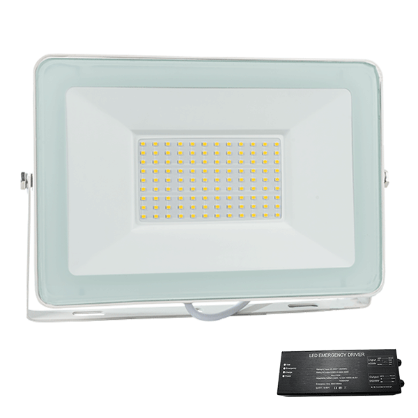 ELMARK 98VEGA100WW/WHE, VEGA100 SLIM SMD 100W LED FLOODLIGHT 3000KWH+EMERGENCY KIT