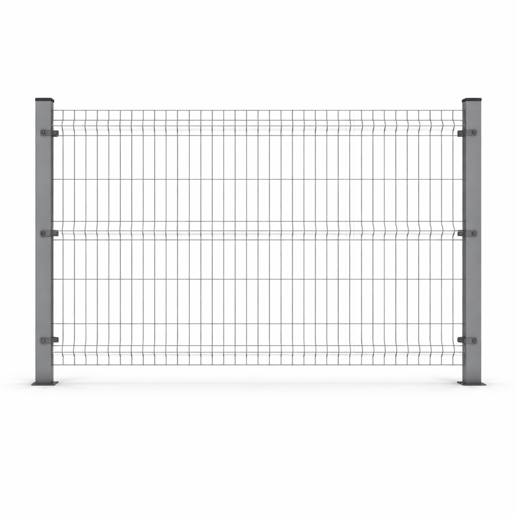 3D Wire Mesh Fence, Galvanized, ECO, 3.3 mm, Grey