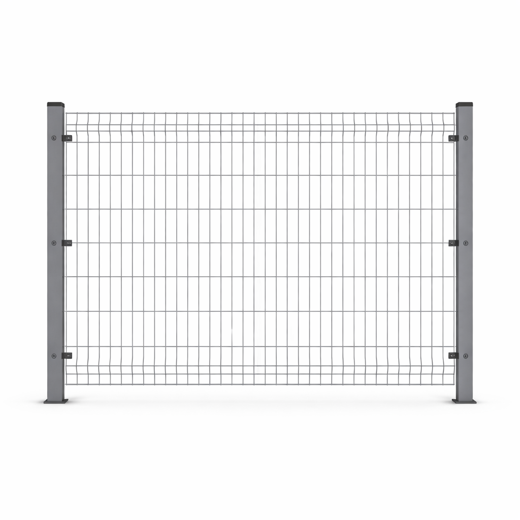 3D Wire Mesh Fence, Galvanized, 3.5 mm, Grey