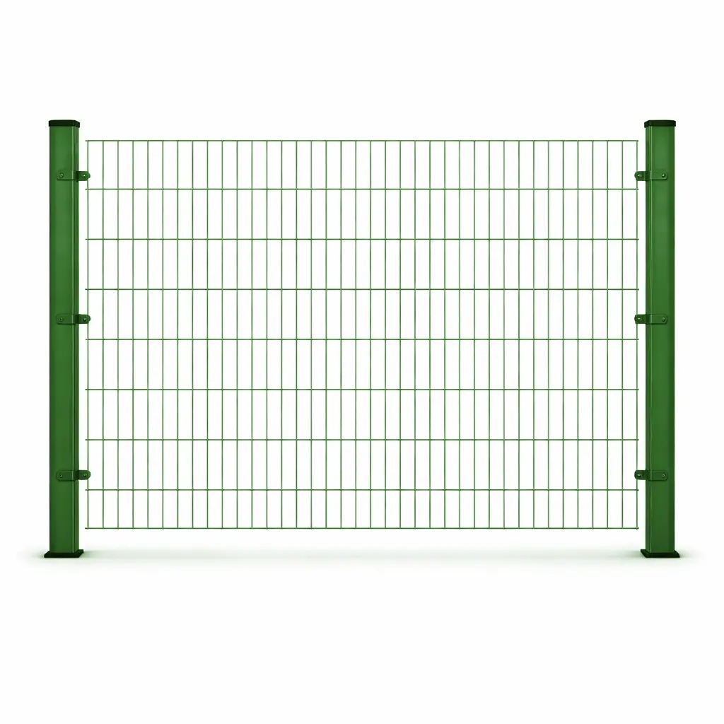 3D Wire Mesh Fence Panel, Galvanized, Painted, 3.5 mm, Green