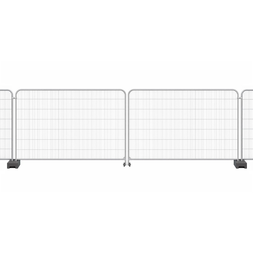 Galvanized Steel Temporary Fence Gate (Double) with Wheel Poly RC Anticlimb 6900x2000 mm