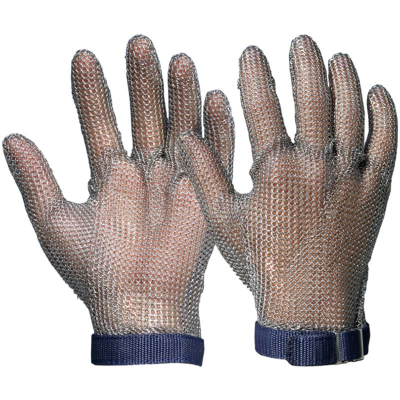 Protective Grey Gloves, Stainless Steel Links