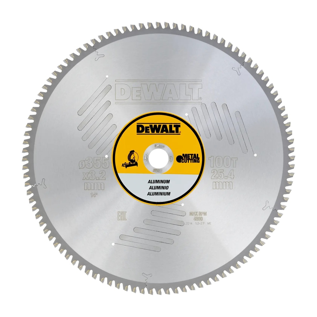 DEWALT Aluminium Cutting Circular Saw Blade, 355mm, 100T, DT1917-QZ