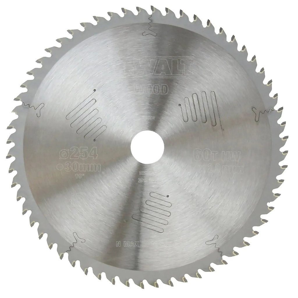 DEWALT Extreme Workshop Circular Saw Blade ATB (16/20/25/25.4/30mm), 254mm, 60T, DT90266-QZ