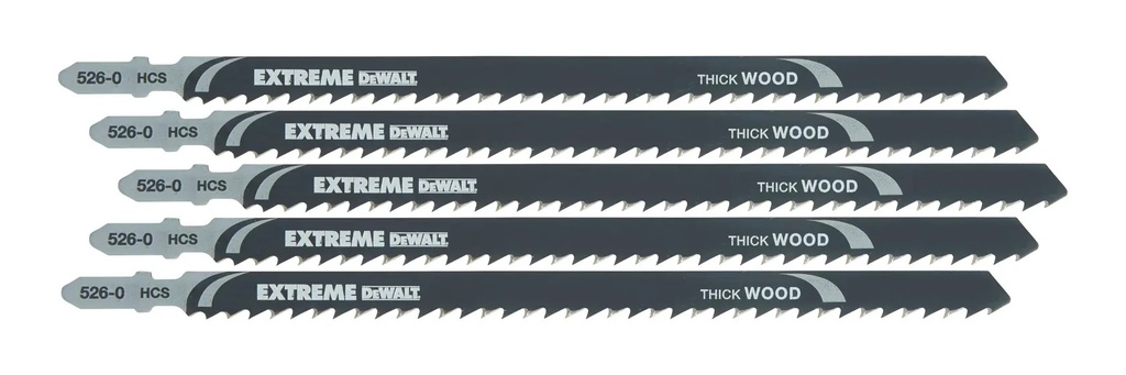 DEWALT T-Shank HCS Jigsaw Blade Wood (T744D), 155mm, 5 Pack, DT2167-QZ