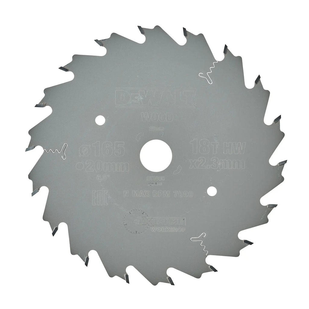 DEWALT Extreme Workshop Circular Saw Blade, 165mm x 20mm, 18T, DT1089-QZ