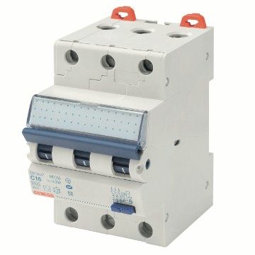 GEWISS GW94359, Întrerupător siguranță automată compactă de curent rezidual cu protecție la supracurent, MDC 60, Curbă 3P C 25A tip A IDn=0,3A, 3 module