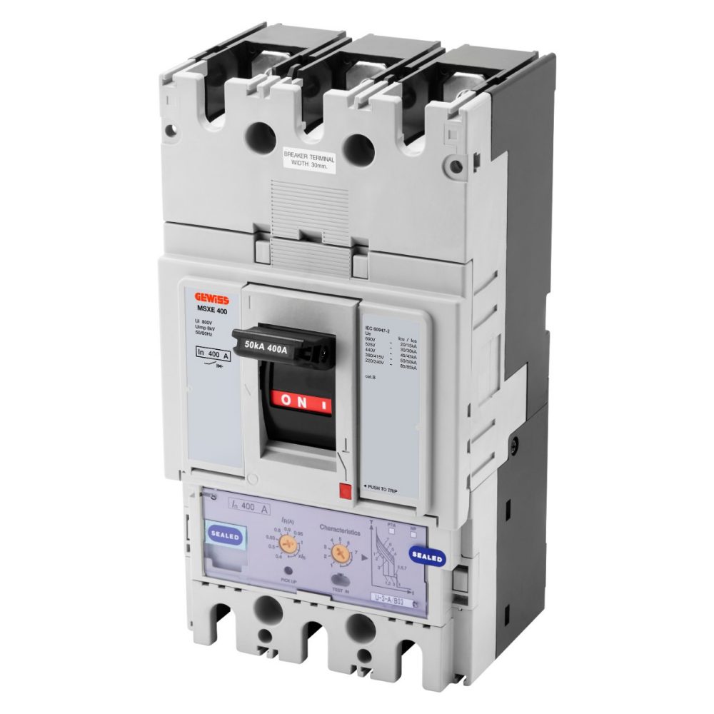 GEWISS GWD9375, Msxe 400, Moulded Case Circuit Breakers with Electronic Release, Lsi, 50Ka 3P 400A 690V