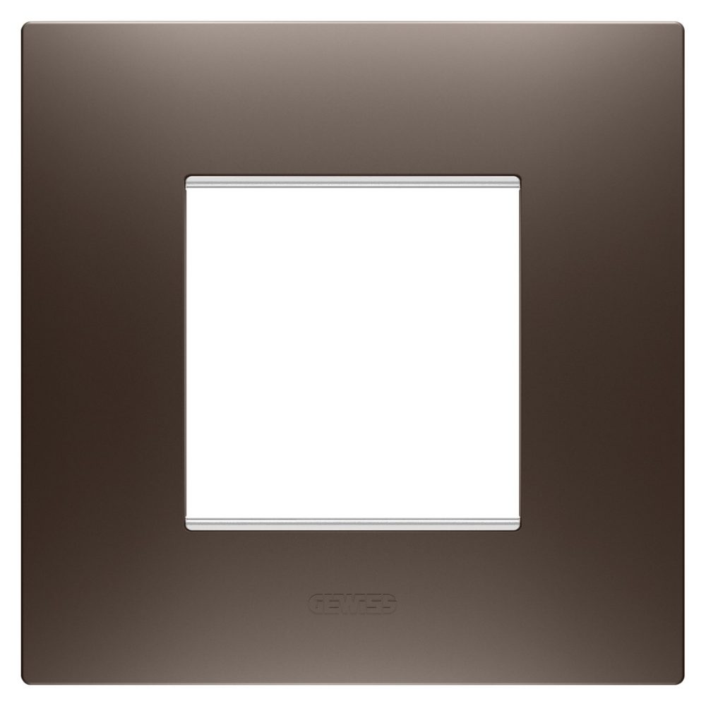 GEWISS GW16022BS, Ego International Plate in Painted Technopolymer, 2 Modules, Brown Shade, Chorusmart