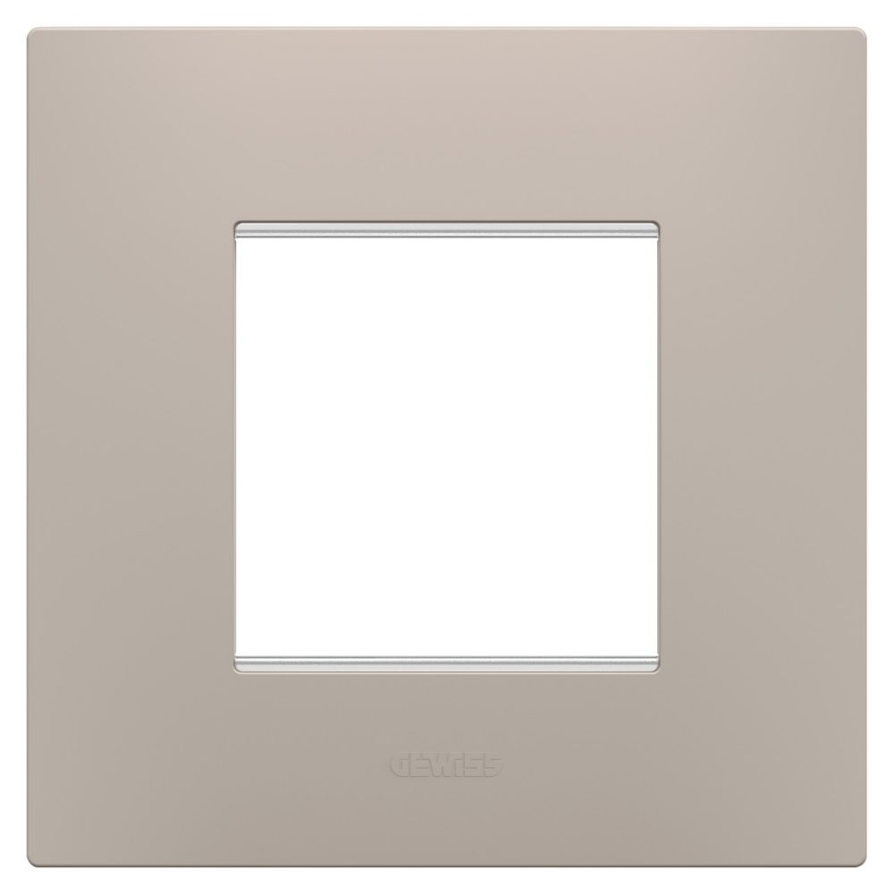 GEWISS GW16022DS, Ego International Plate in Technopolymer, 2 Modules, Dark Sand, Chorusmart