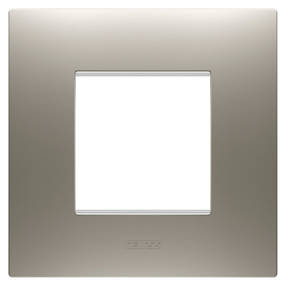 GEWISS GW16022ST, Ego International Plate in Painted Technopolymer, 2 Modules, Steel, Chorusmart