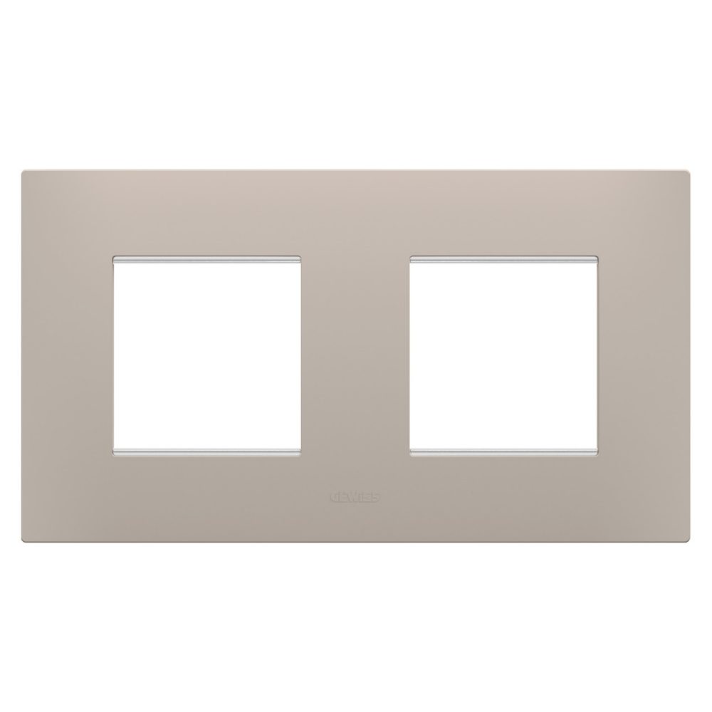 GEWISS GW16023DS, Ego International Plate in Technopolymer, 2+2 Modules Horizontal, Dark Sand, Chorusmart