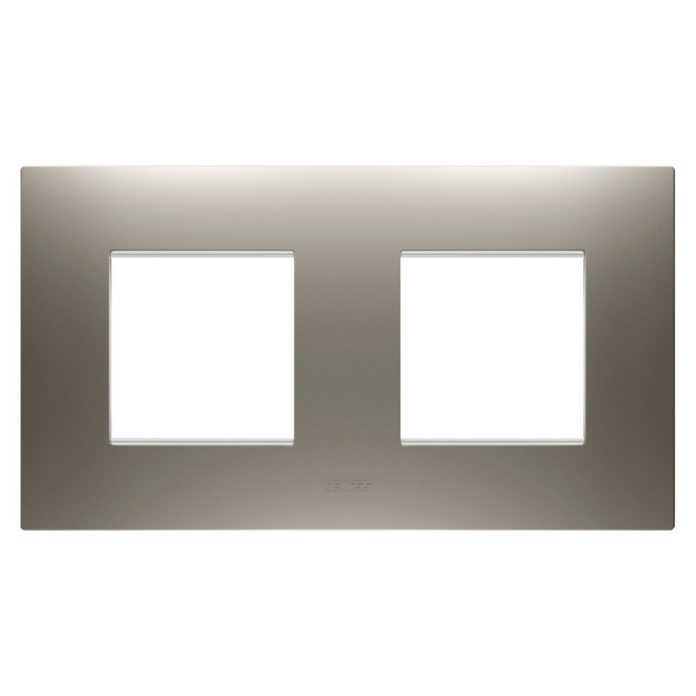 GEWISS GW16023ST, Ego International Plate in Painted Technopolymer, 2+2 Modules Horizontal, Steel, Chorusmart