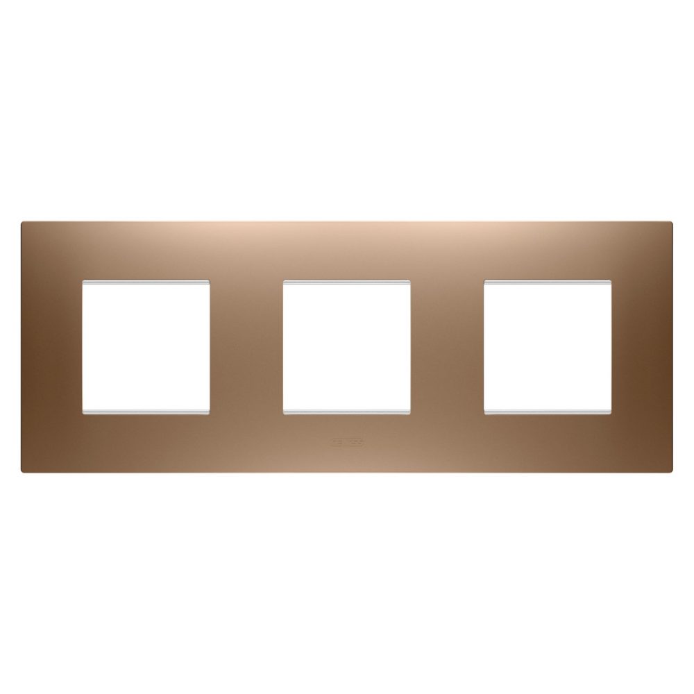 GEWISS GW16026CS, Ego International Plate in Painted Technopolymer, 2+2+2 Modules Horizontal, Soft Copper, Chorusmart