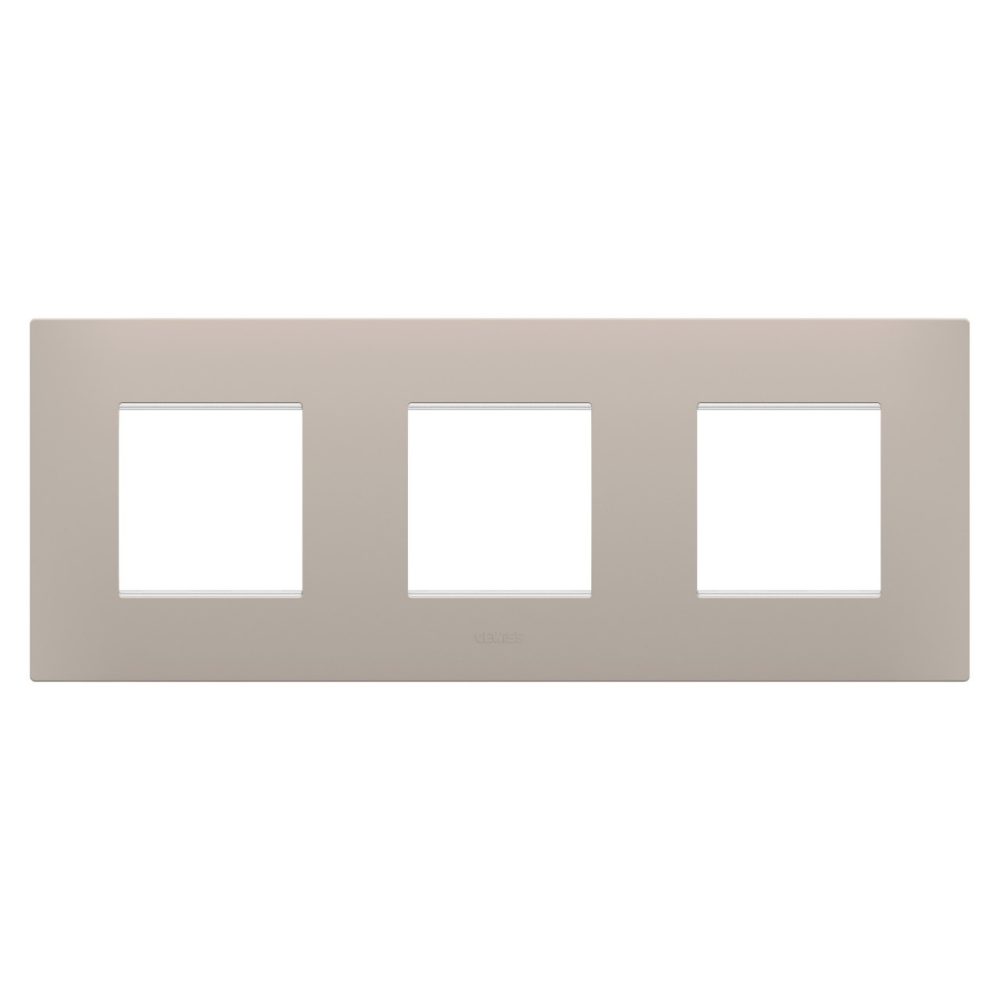 GEWISS GW16026DS, Ego International Plate in Technopolymer, 2+2+2 Modules Horizontal, Dark Sand, Chorusmart