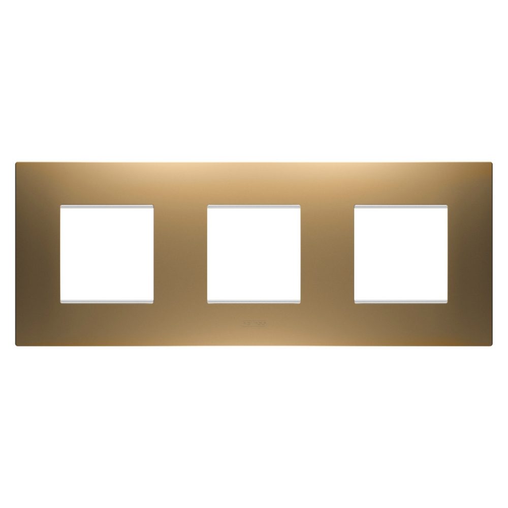 GEWISS GW16026SG, Ramă ornament Internațională EGO, IN tehnopolimer vopsit, 2+2+2 module orizontal, Aur, Chorusmart