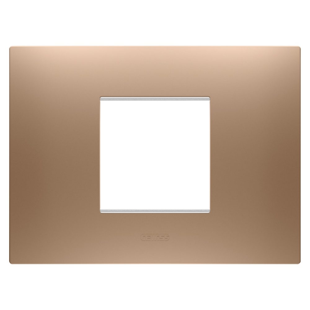 GEWISS GW16002CS, Ego Plate in Painted Technopolymer, 2 Modules, Soft Copper, Chorusmart