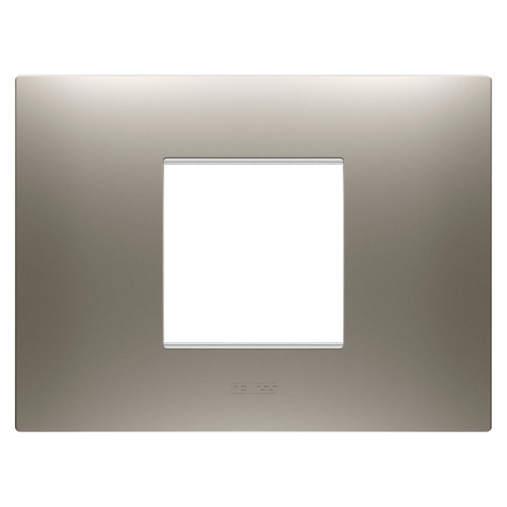 GEWISS GW16002ST, Ego Plate in Painted Technopolymer, 2 Modules, Steel, Chorusmart