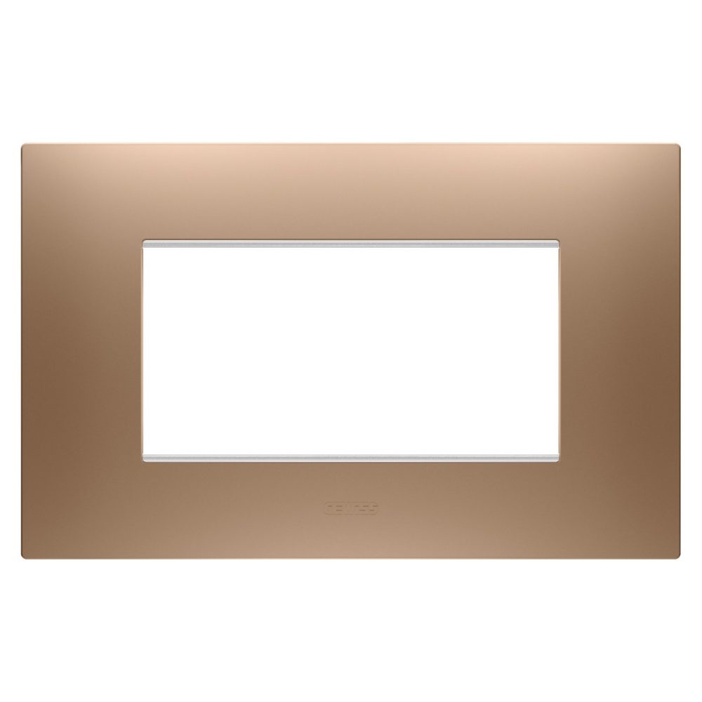 GEWISS GW16004CS, Ego Plate in Painted Technopolymer, 4 Modules, Soft Copper, Chorusmart